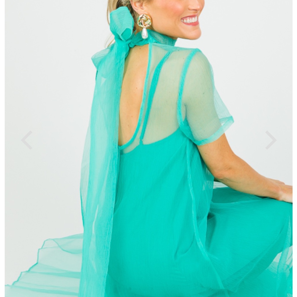 Karlie Teal Ruffled Tiered Maxi Dress - Picture 2 of 4